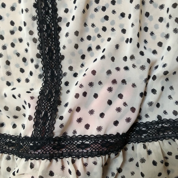 NWT Anthropologie Stitch x Stitch Neutral Polka Dot Sheer Top, Size M - Picture 7 of 9